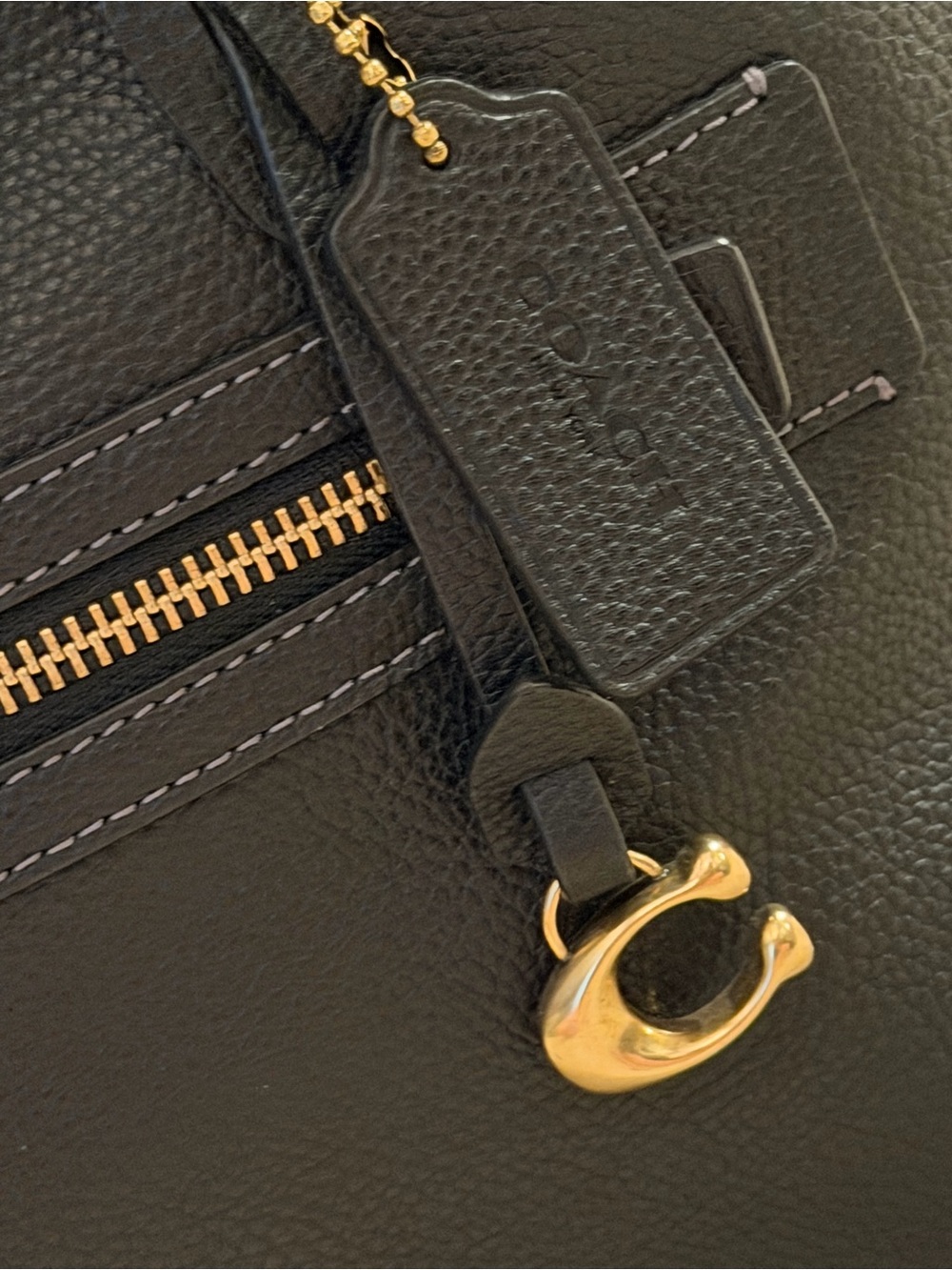 Coach Black Pebbled Leather Taylor Tote with Gold Hardware - Picture 2 of 14